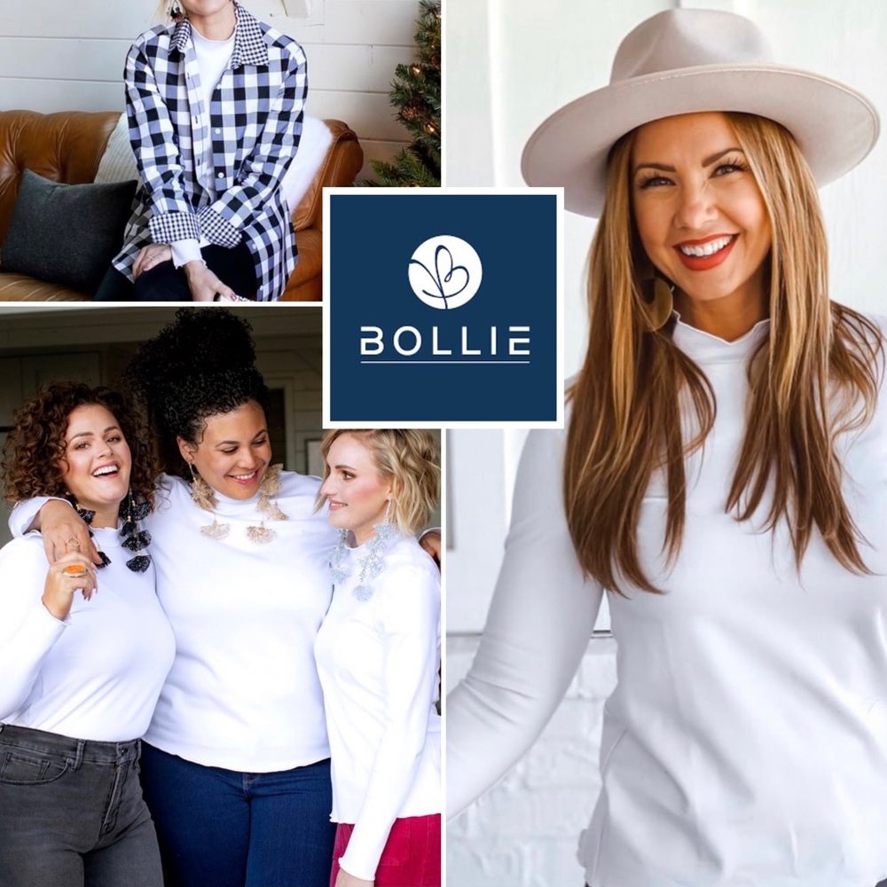 New* Bollie Brand | Mock Neck White T-shirt